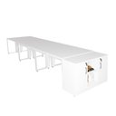 Ver imagem 2 de Plataforma Trabalho 1,20m P/ 6 Pessoas com Armário F5 Office Cor:branco
