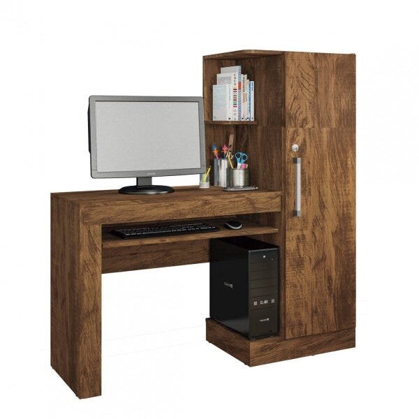 Mesa para Computador com Armário 1 Porta 1 Gaveta Office Valdemóveis - 2