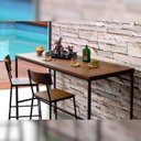 Ver mais imagens de Banqueta Lumber Base Metal - Castanho Oregon - Datelli Design