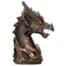 Estátua Cabeça de Dragão Grande Medieval Fogo Chamas Resina - 2