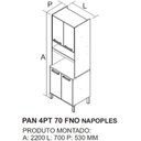 Ver imagem 3 de Paneleiro Torre Quente 4 Portas 1 Nicho para Forno Nápoles - Itatiaia Cinamomo/off White