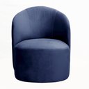 Ver imagem 2 de Poltrona Concha Stela Decoração Moderna Sala, Recepção, Escritório - Suede Azul Marinho