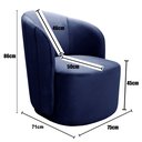 Ver imagem 5 de Poltrona Concha Stela Decoração Moderna Sala, Recepção, Escritório - Suede Azul Marinho