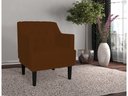 Ver imagem 4 de Kit 2 Poltronas Decorativa Alice Couro Marrom Pés Madeira Ms Decor