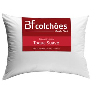 Travesseiro Macio de Fibras Siliconadas Lavável Toque Suave 50x70cm Bf Colchões