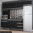 Ver imagem 2 de Cozinha Modulada 4 Peças Balcão sem Tampo 120cm Andréia Preto - AJL Móveis