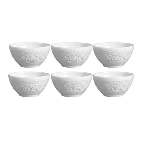 Jogo 6 Bowls Madeleine 367Ml Branco 61599 Porto Brasil