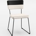 Ver imagem 4 de Mesa De Jantar Capri 160cm Off White 6 Cadeiras Allana B05 Faixa Corano Preto Linho Cru - Lyam