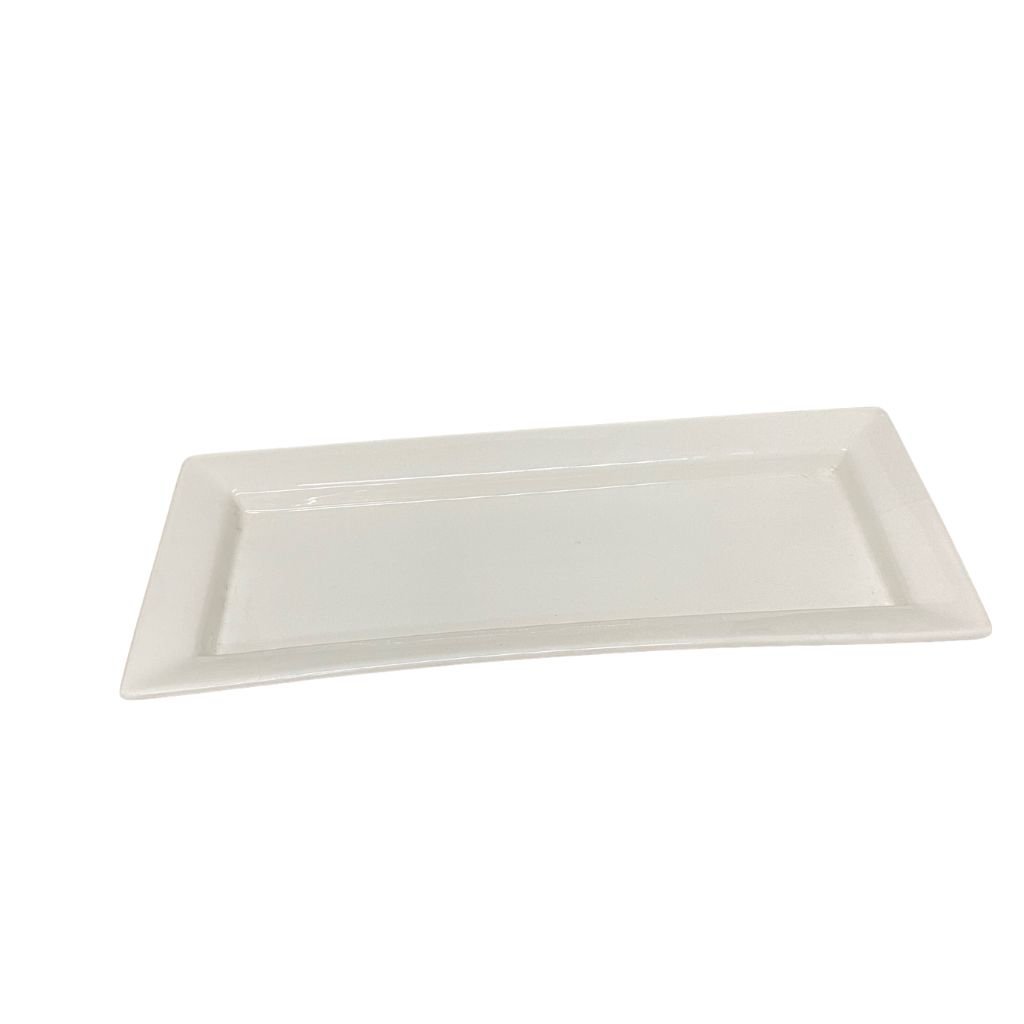 Travessa de Porcelana Retangular Branca 33 X14 Cm