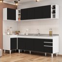 Ver imagem 2 de Armário de Cozinha Modulado de Canto Direito 5 Peças Cp45 com Pia Inox Branco/preto - Lumil Lumil Mó