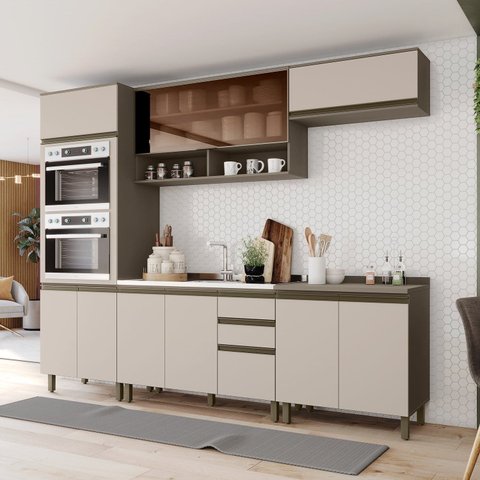 Cozinha Modulada Completa 05 Peças 100% MDF com Torre Quente Connect