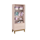 Ver imagem 4 de Quarto de Bebê Guarda Roupa Classic + Cômoda 3 Gavetas Madeira Rosa Fosco