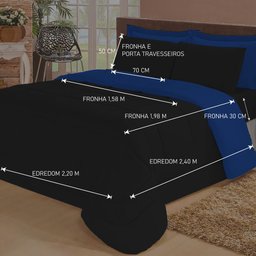 Jogo de Cama Casal com Edredom Lençol Fronha Função Cobre Leito e Cobertor - 4