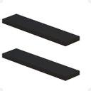 Ver imagem 1 de Kit 02 Prateleiras Suporte Embutido 60x14x3cm Preta Conceito