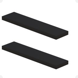 Kit 02 Prateleiras Suporte Embutido 60x14x3cm Preta Conceito - 1
