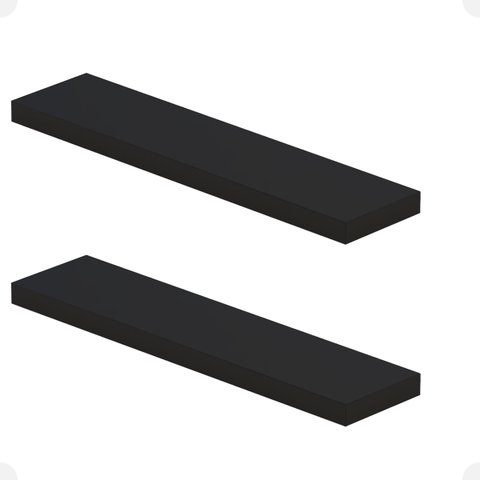 Kit 02 Prateleiras Suporte Embutido 60x14x3cm Preta Conceito