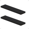 Kit 02 Prateleiras Suporte Embutido 60x14x3cm Preta Conceito - 1