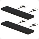 Ver imagem 7 de Kit 02 Prateleiras Suporte Embutido 60x14x3cm Preta Conceito