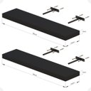 Ver imagem 5 de Kit 02 Prateleiras Suporte Embutido 60x14x3cm Preta Conceito