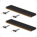 Ver imagem 3 de Kit 02 Prateleiras Suporte Embutido 60x14x3cm Preta Conceito