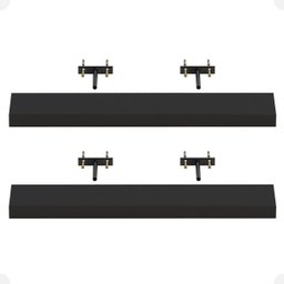 Kit 02 Prateleiras Suporte Embutido 60x14x3cm Preta Conceito - 6