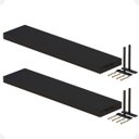 Ver mais imagens de Kit 02 Prateleiras Suporte Embutido 60x14x3cm Preta Conceito