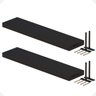 Kit 02 Prateleiras Suporte Embutido 60x14x3cm Preta Conceito - 8