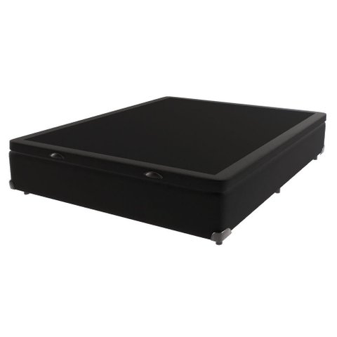 Base Box com Baú Bege Viúvo 128cm de Madeira Kazamix Cor:preto
