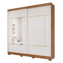 Ver imagem 2 de Guarda-Roupa Casal 230cm 2 Portas de Correr com Pés e 2 Espelhos MDF Talin Bege/Cinamomo/Off White