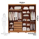 Ver imagem 4 de Guarda-Roupa Casal 230cm 2 Portas de Correr com Pés e 2 Espelhos MDF Talin Bege/Cinamomo/Off White