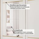 Ver imagem 6 de Guarda-Roupa Casal 230cm 2 Portas de Correr com Pés e 2 Espelhos MDF Talin Bege/Cinamomo/Off White