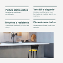 Ver imagem 5 de Kit 3 Banquetas para Bancada Banco Alto Junco Preto Balcão Cozinha Gourmet Bar Área de Lazer Piscina