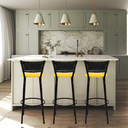 Ver imagem 6 de Kit 3 Banquetas para Bancada Banco Alto Junco Preto Balcão Cozinha Gourmet Bar Área de Lazer Piscina