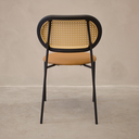 Ver imagem 4 de Cadeira Jantar Velvet Encosto Rattan Assento Estofado Caramelo