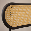 Ver imagem 5 de Cadeira Jantar Velvet Encosto Rattan Assento Estofado Caramelo