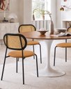 Ver imagem 7 de Cadeira Jantar Velvet Encosto Rattan Assento Estofado Caramelo