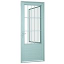 Ver imagem 1 de Porta Social Alumínio com Postigo Grade Classic 1 Folha Alumifort Sasazaki 216 x 88 x 5,4cm