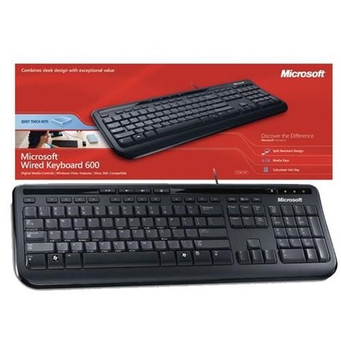Teclado Microsoft Usb Wired 600 Preto - Anb-00005