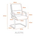 Ver imagem 4 de Kit 2 Cadeiras Office Base Fixa Austin PU Várias Cores - Fratini