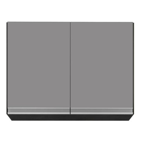 Armário Aéreo 80cm 2 Portas Califórnia Preto/cinza - Lumil Móveis