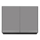Ver imagem 1 de Armário Aéreo 80cm 2 Portas Califórnia Preto/cinza - Lumil Móveis