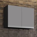 Ver imagem 5 de Armário Aéreo 80cm 2 Portas Califórnia Preto/cinza - Lumil Móveis