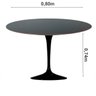 Mesa de Jantar Saarinen Redonda com Tampo de Madeira 0,80m - Bella Brasil Decor - 10