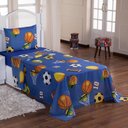 Ver imagem 4 de Kit Coordenado Cobre Leito com Lençol Solteiro Alegria Azul Casa Show Enxovais
