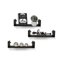 Ver imagem 1 de Kit Prateleira Decorativa em U - MDF Preta 60x11,5x10 cm 3 pçs - Smart Eco
