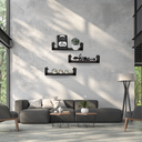 Ver imagem 2 de Kit Prateleira Decorativa em U - MDF Preta 60x11,5x10 cm 3 pçs - Smart Eco
