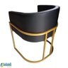 Cadeira Gold Estofado Várias Cores Base Aço Champagne - Datelli Design - 5