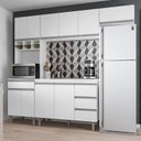 Ver imagem 2 de Cozinha com Balcão e Tampo 120 Cm Andréia Branco Brilho - Ajl