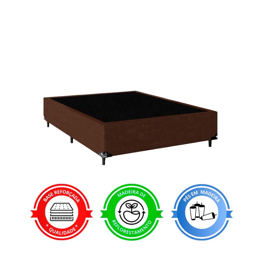 Cama Box Viúva + Colchão D33 One Face - Suede Marrom - 5