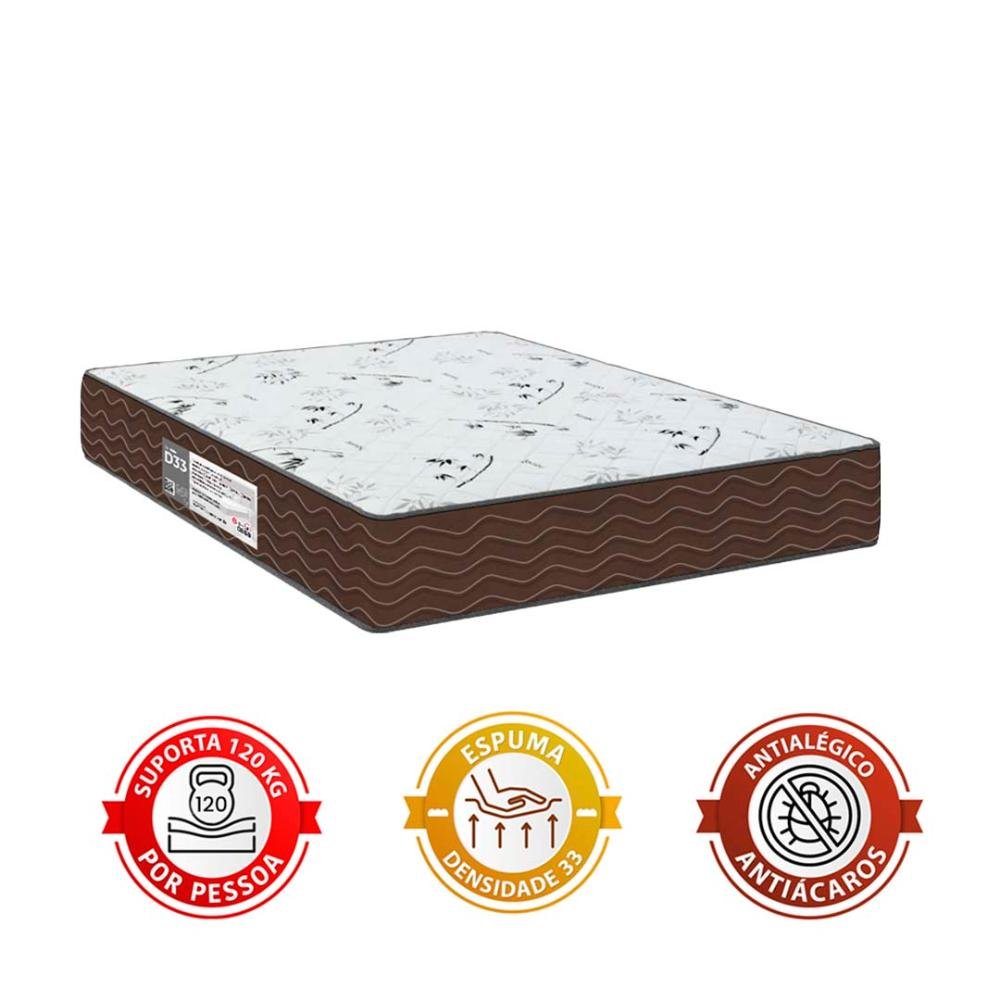 Cama Box Viúva + Colchão D33 One Face - Suede Marrom - 4